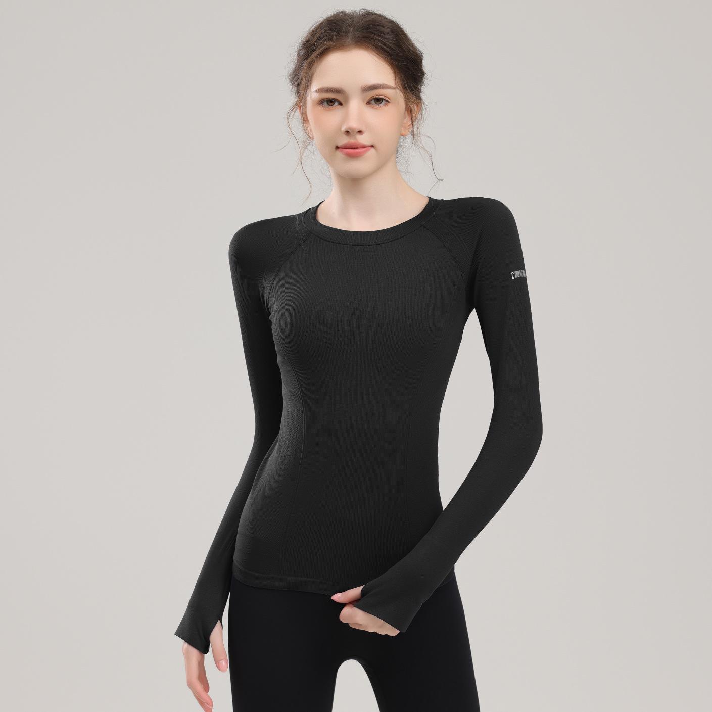 

Высококачественные женские облегающие топы с длинными рукавами для фитнеса, пилатеса, йоги и осеннего бега Large