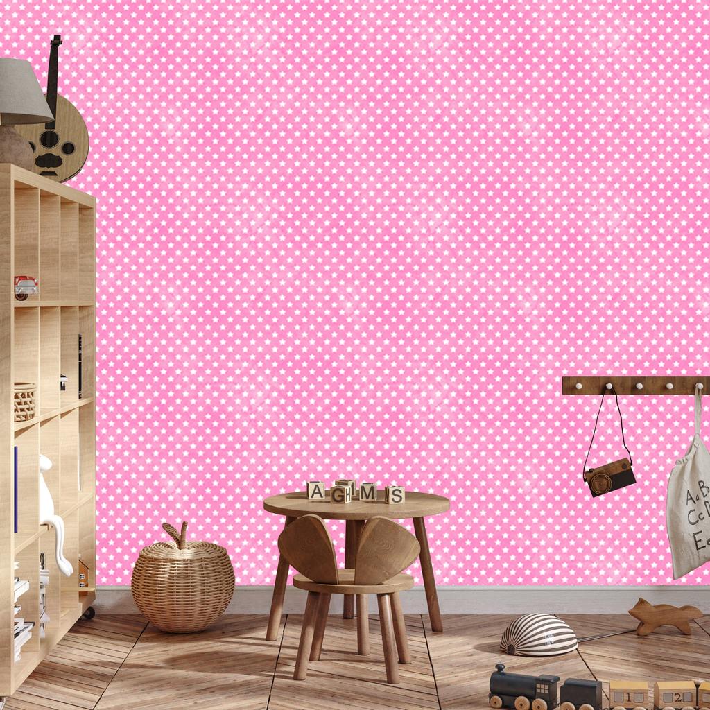 Powder Pink Stars Wallpaper, Powder Pink Center 50x1000