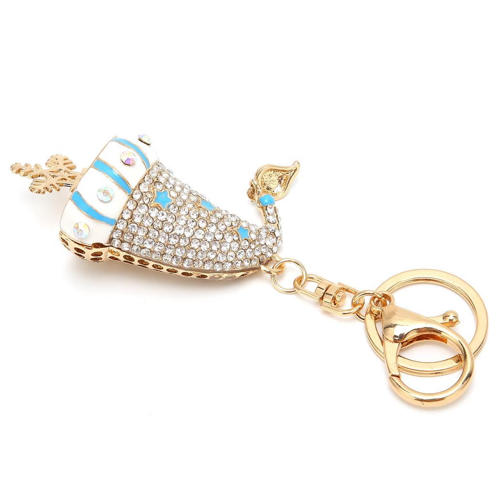 Christmas Hat Snowflake Key Ring Chain Alloy Christmas Car Key Ring Charm Pendant