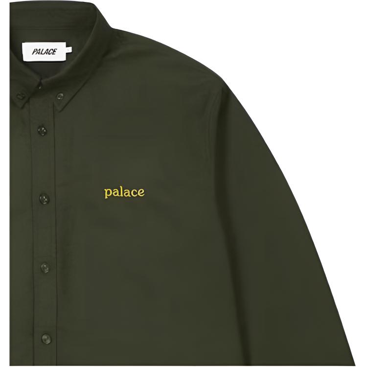 Palace Classic Oxford Shirt Olive Unisex Tops Green P29SHT013