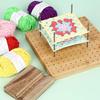 Wooden Crochet Block Plate Handcrafted Reusable Crochet Knitting Board Bamboo Grid Square Knitting Blocking Mat Sewing Supplies