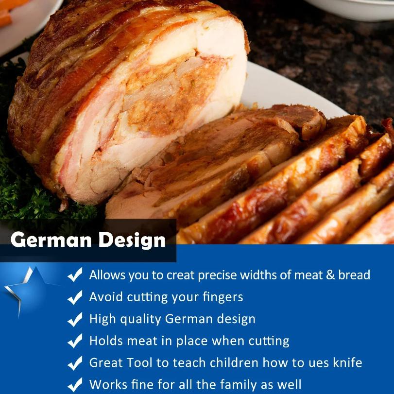 Stainless Steel Roast Beef Cutting Tongs Meat Bread Slicing Tong Onion Tomato Holder For Slicing Vegetable Fruits Cutting Kitche