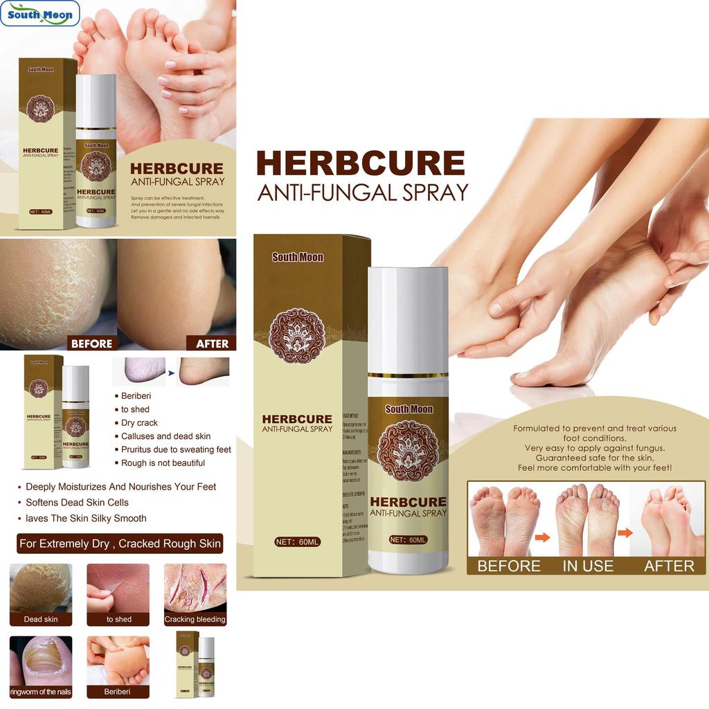 South Moon Herbal Foot Spray Refreshing Foot Odor Eliminator And Sweat Control 60ml