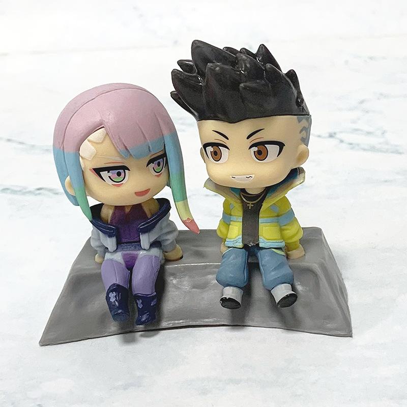 2pcs/set Cyberpunk Edgerunners David Martinez Lucyna Kushinada Lucy Lovers Anime Action Figure Toys Cute Doll Collection Model