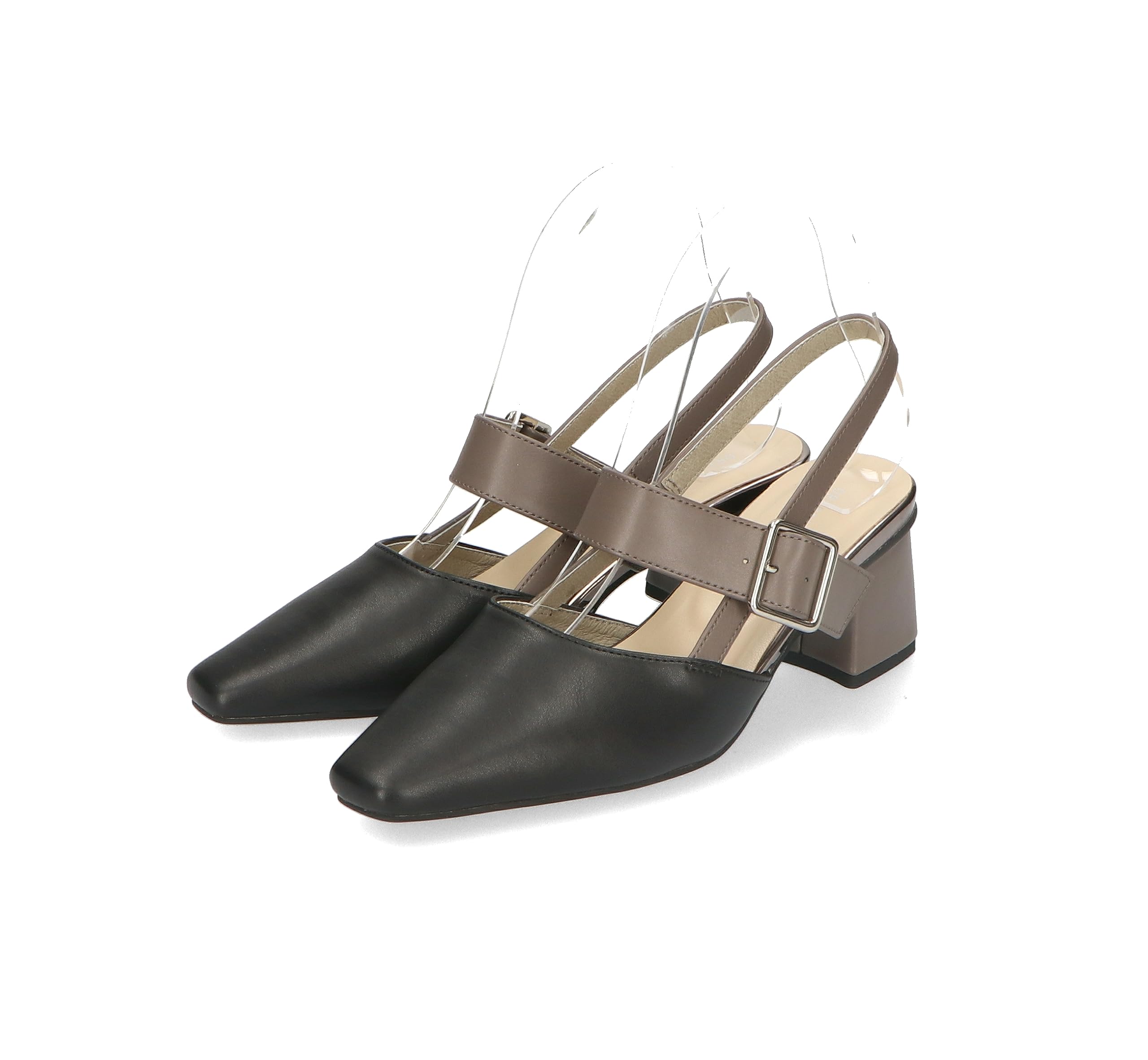 

deformed square easy to easy to walk large and small back black cm [Oriental Traffic] Pumps, mules, heel, toe, wear, in, sizes, strap, 31314, women s,