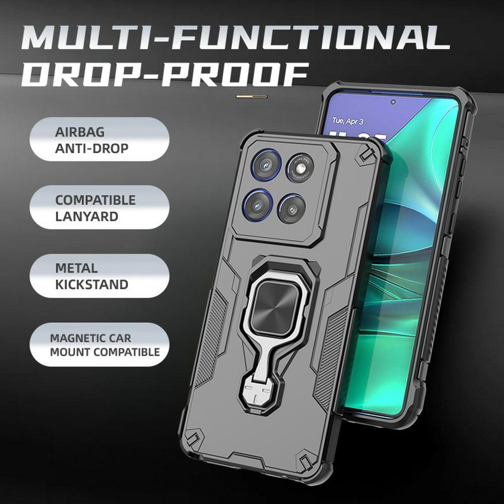 Für Motorola Edge 60 Stylus 5G Hülle Drehbarer Ring Ständer PC+TPU Stoßfeste Handyhülle
