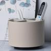 Rotating Pencil Holder Round Pen Organizer Slots Multifunctional Desk with 4 Faux Leather Accessories Organizer