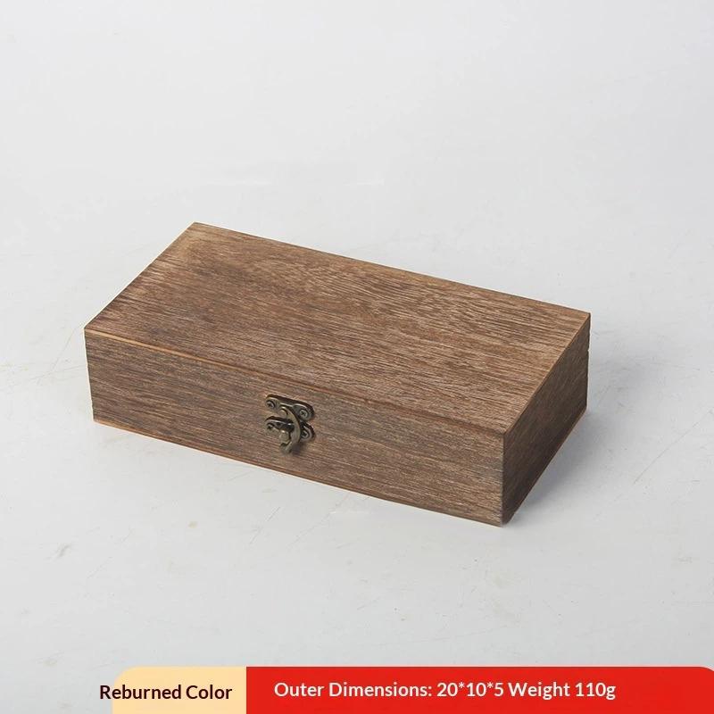 Antique Look Wooden Jewelry Box Rectangular Organizer for Vintage Rings Necklaces Gift Use