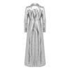 Men Ankle Length Metallic Trench Coat with Turn-down Collar Long Sleeve One Button Closure Jacket for Daily Casual Club Party