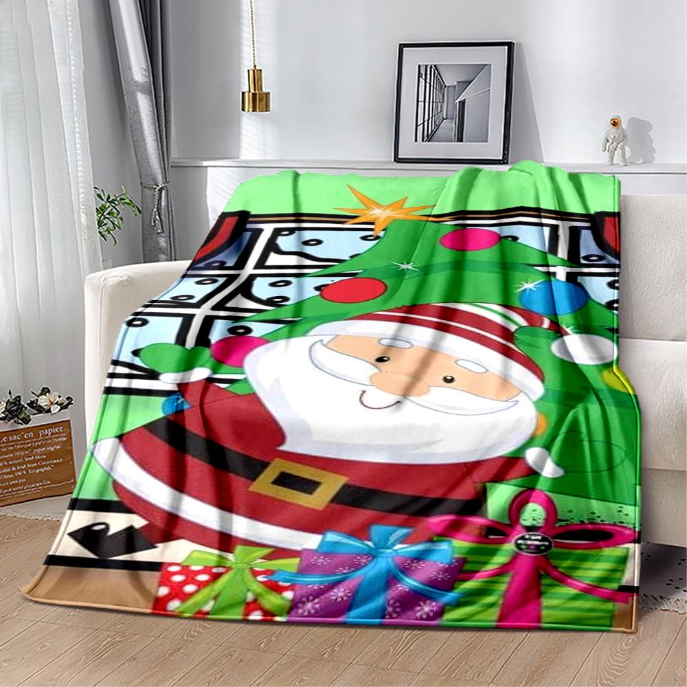 Christmas 350 Blanket Ultra-Soft Great for Bed Office Chair Seaside for All Occasions Digital Print Birthday Christmas Gift Blanket