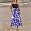 Dámské letní špagetové šaty patchworkové plážové dovolenkové květinové s kapsou