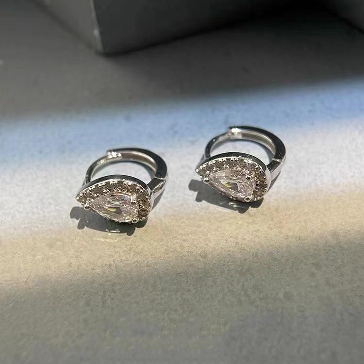 925 Sterling Silver Diamond Water Drop Earrings for Women – Elegant, Simple Design for Everyday Luxury