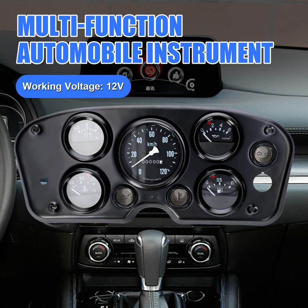 5 in 1 MultiFunctional Car Speedometer Fuel Gauge Oil Pressure Gauge Water Temperature Gauge