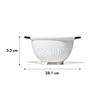 OXO 3-Quarter Plastic Colander with Legs, White, with Efficient Draining Design
