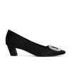 [] Dinner Party~ Silk Satin Rhinestone Square Buckle Shallow Mouth Middle Heel Square Head Single Shoes Women's Wedding Shoes