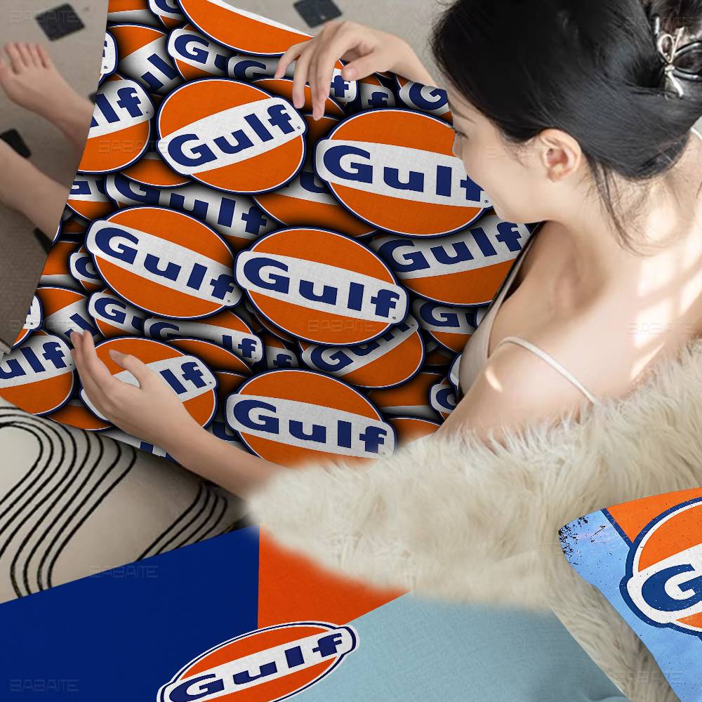 Pandara Jewelry Unisex G-Gulf Logo Cushion Cover Polyester Sofa Cushions Decorative Throw Pillows Home Decoration Pillowcover
