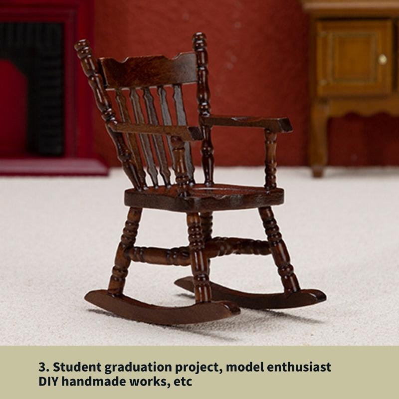 Doll House Rocking Chair Model Realistic Dollhouses Rocking Chair Realistic Play Chair Realistic 1:12 Model Toy