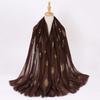 Ethnic Style Gold Foil Printed Scarf Soft Polyester Women S Fashion Scarf
