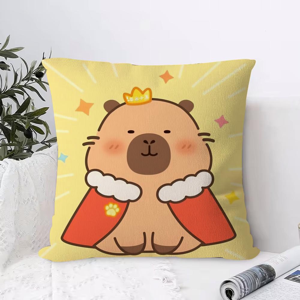 Cute Cartoon Capybara Go! Pillow Case Ultra Soft Skin Friendly Fabric Cloud Like Comfort & Concealed Zipper