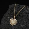 Iced Out Heart Pendant Necklace For Women Gold Plated Stainless Steel Hip Hop Jewelry