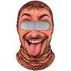 White Mustache Old Man Balaclava Face Mask Full Coverage Ski Mask Hood Winter Mask Cover  For Men