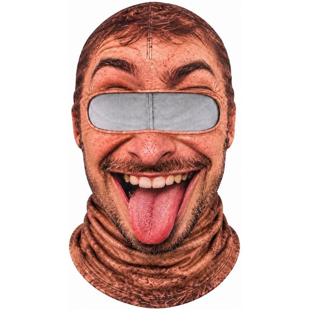 White Mustache Old Man Balaclava Face Mask Full Coverage Ski Mask Hood Winter Mask Cover For Men