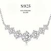 S silver pendant necklace with moissanite, stylish and elegant, suitable for engagement, wedding, anniversary, and Mother's Day celebrations