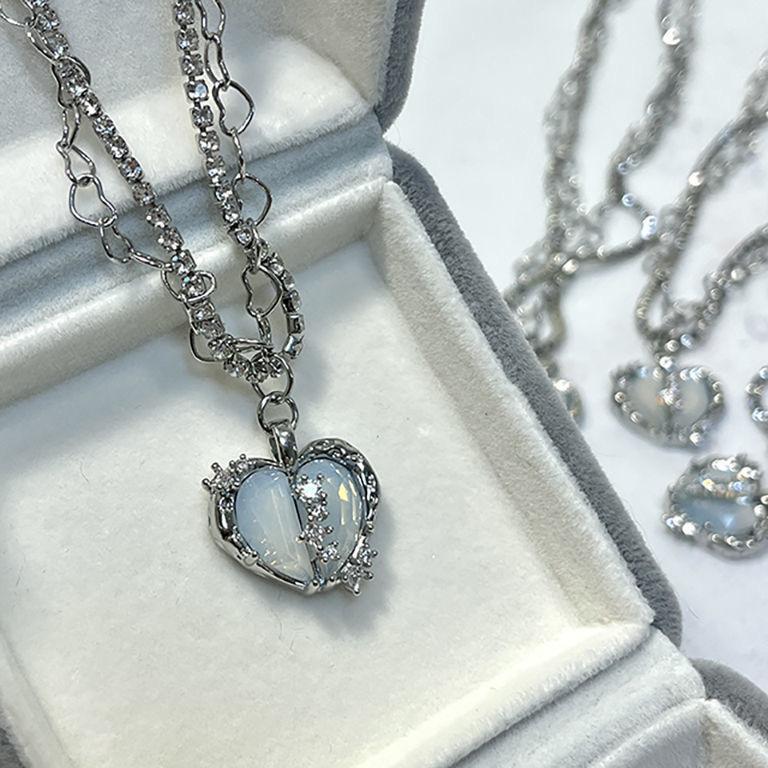 

Kpop винтажный готический Y2K кулон с синим сердцем, колье на ключицу, цепочки и ожерелья для женщин и девочек, ошейники в стиле панк, гранж, эстетические украшения