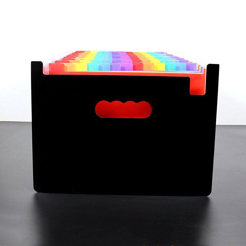 Retractable File Holder Vertical Satchel Folder A4 Paper Test Paper Classification Multi-Layered Material Desktop Storage Storage Clip