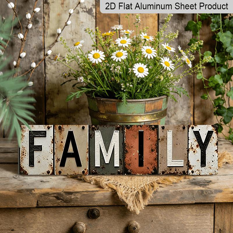 

FAMILY Aluminum Metal Sign 15.7×3.94 , Farmhouse Wall Art for Living Room Kitchen Office, Ideal Holiday Decor for Christmas Thanksgiving Easter 15.7×3.94Inch/40*10cm