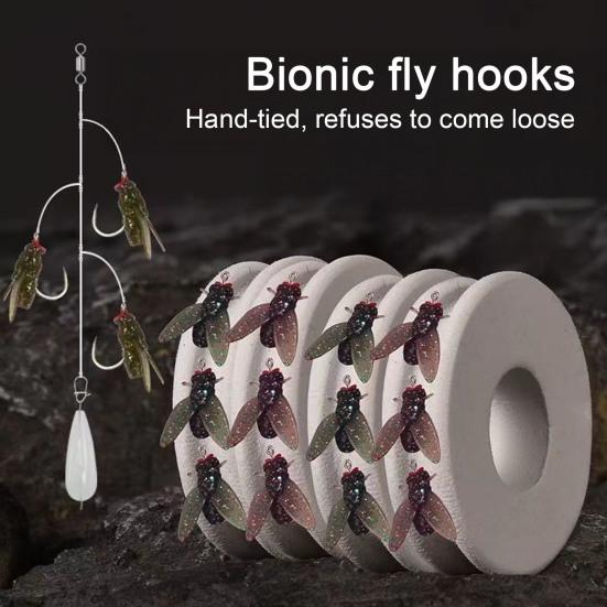 Artificial Fly Fishing Lure with Multi-hook Realistic Looking Compact Design Portable 3D Bionic Fly Fishing Bait