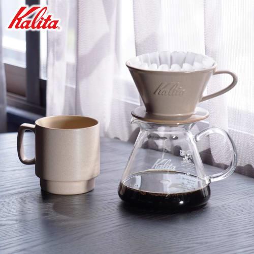 Kalita Coffee Dripper, Mino Ware, Excellent Heat Retention, Ceramic, 1-2 Person, DACHI & KalitaMI 155, Sand Brown #01103, Wave Series, Made in Japan,
