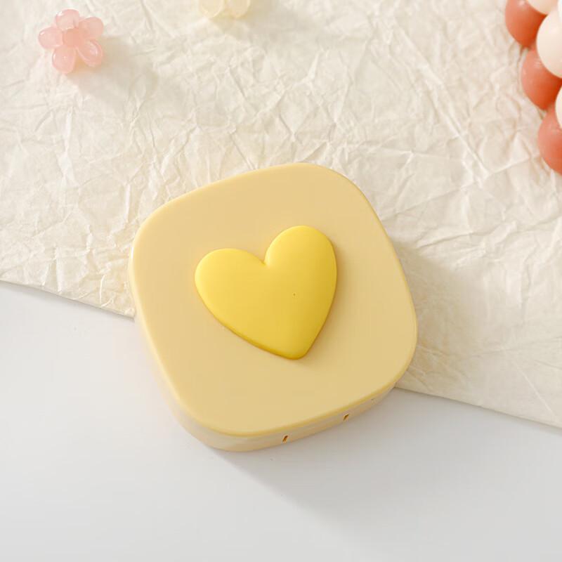 Macaron Herz Kontaktlinsenbehälter mit Spiegel