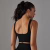 Seamless Knit Solid Color Dot Strap Back Bra Sports Running Fitness Wear Vest for Women