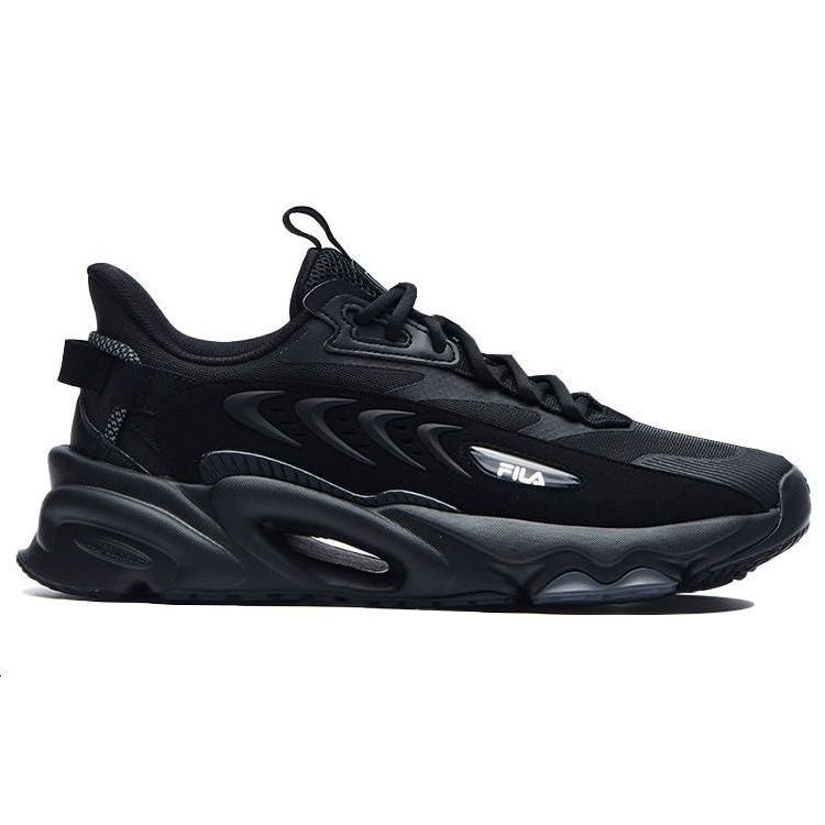 Fila Heritage-FHT Soft Comfortable Fabric Synthetic Leather TPU Low-Top Casual Running Shoes Men Sneaker Black F12M131103FBK