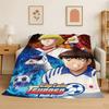 Retro Captain Tsubasa Fußball Cartoon Flanell Decke Weiche Warme Überwurfdecke für Schlafzimmer Wohnzimmer Bett Reise Picknick Geschenk