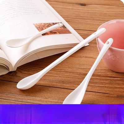 Ceramic Long-Handled Coffee and Soup Spoon for Stirring and Seasoning