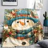Snowman Print Flannel Blanket, High Quality Comfortable for All Seasons, Home Decor, Warmth and Comfort, Perfect for Christmas Gifts