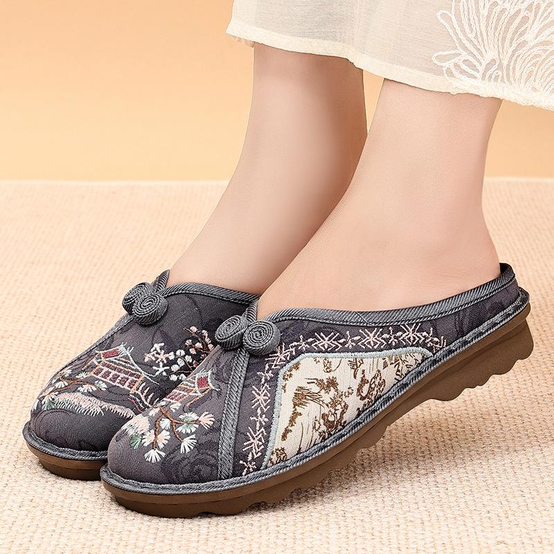 Old Beijing cloth shoes women's summer retro ethnic style embroidered shoes national style mother shoes soft sole casual breathable women's shoes