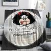 1pz Coperta in Flanella con Stampa Mafalda, Alta Qualità per Tutte le Stagioni, Arredamento per la Casa, Calore e Comfort, Perfetta per Regali di Natale