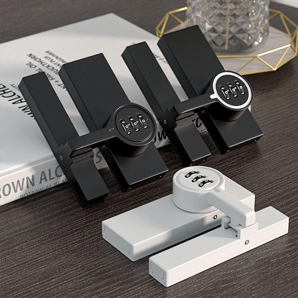 New Zinc Alloy Password Door Lock 3-Digit Password Luminous Barn Door Lock 180 Degree Durable Security Door Buckle Storage Room