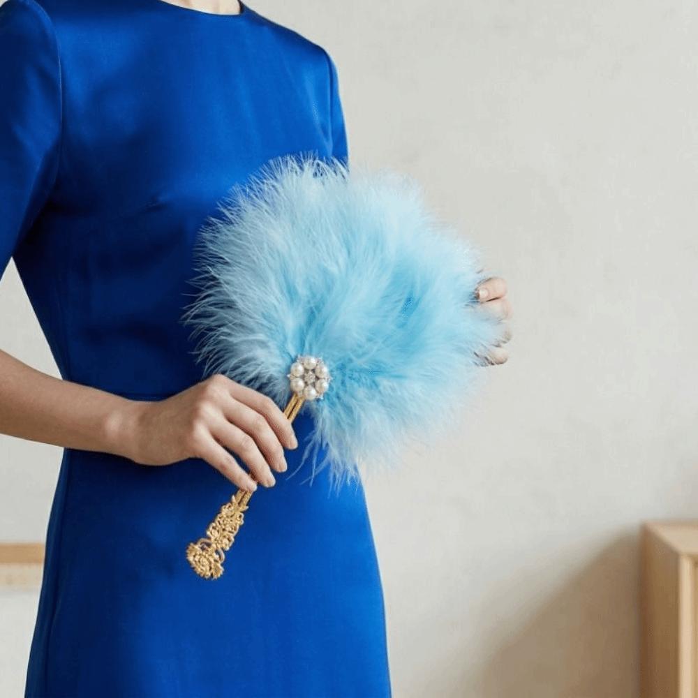 Exquisite Pearl Portable Fan Fairy Style Chinese Style Fan Creative Dance Fan  Party Props
