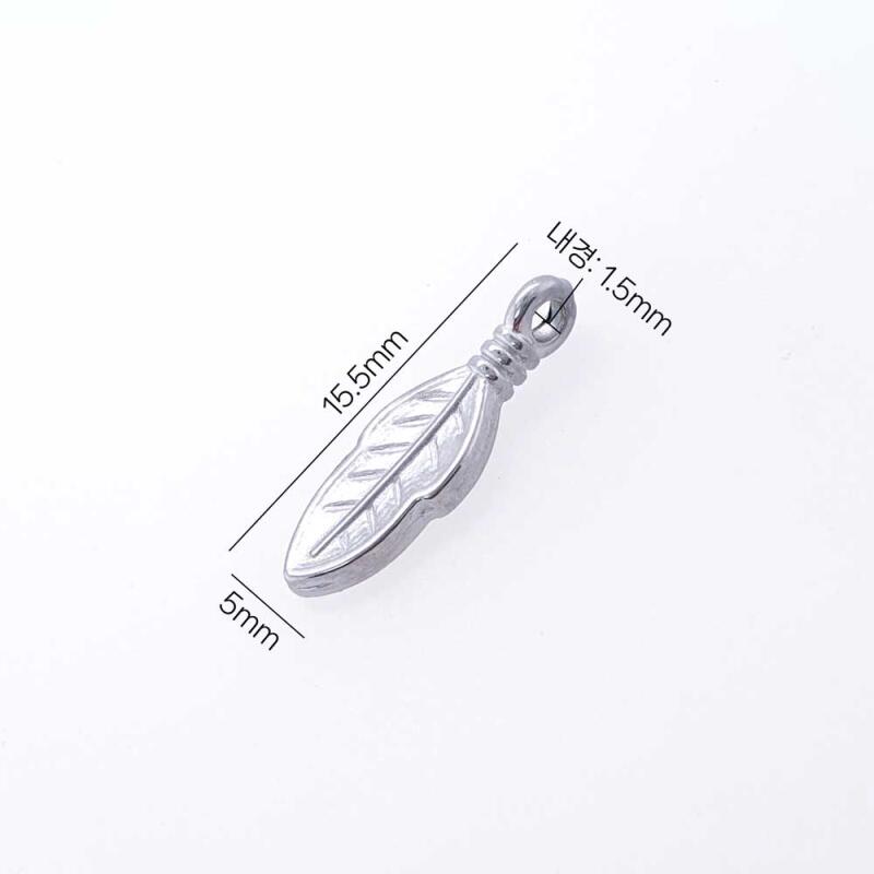 Surgical Steel Leaf Feather Pendant Accessory