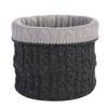 Winter solid color warm scarf double-sided twist fashion neck cover women's scarf knitted wool elastic single ring pullover hat