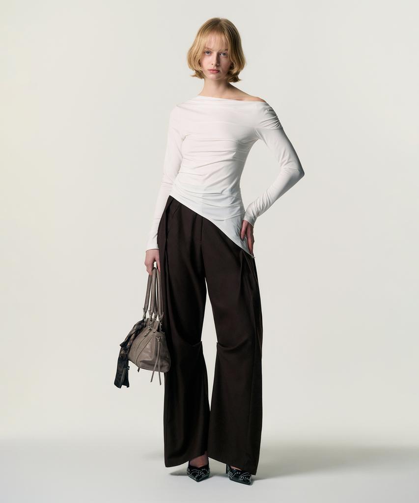 Kimzisu Ruched Belt Tote Bag_Grey
