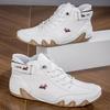 Scarpe da Ginnastica da Uomo alla Moda Casual con Plateau Scarpe in Pelle per Comfort all'Aperto Alta Qualità Bianco Coppia Lavoro Escursionismo Stivaletti alla Caviglia Calzature Uomo