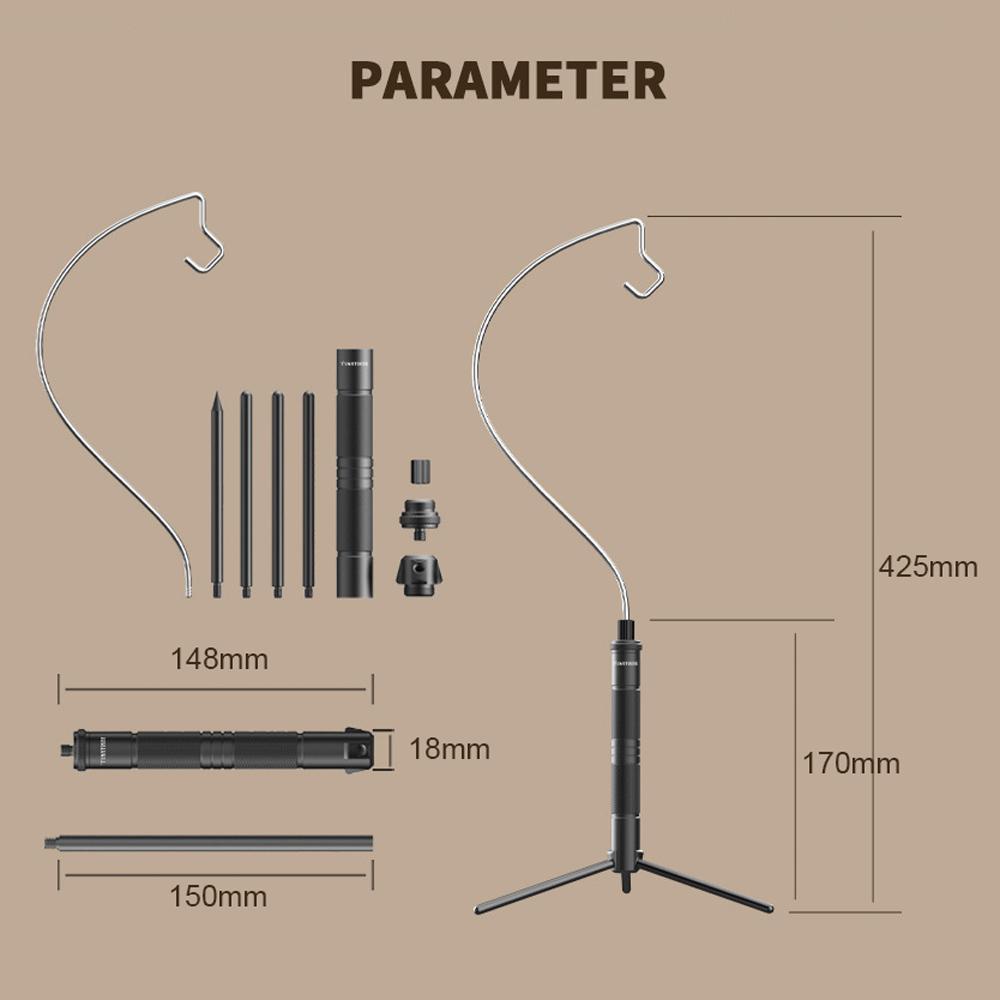 Suport de lumină din aliaj de aluminiu ușor, detașabil, lampă, portabilă în aer liber, ușor de construit