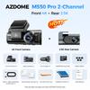AZDOME Dash Cam M550 Pro 4K Car Camera GPS ADAS 5.8G WiFi Voice Control Parking Mode Super Night Vision 2.5K Rear Video Recorder