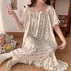 Women's Plus Size Ice Silk Nightdress - Summer Over-the-Knee, High-End, Loose Fit, Thin Section for Sizes Up To 300 Jin