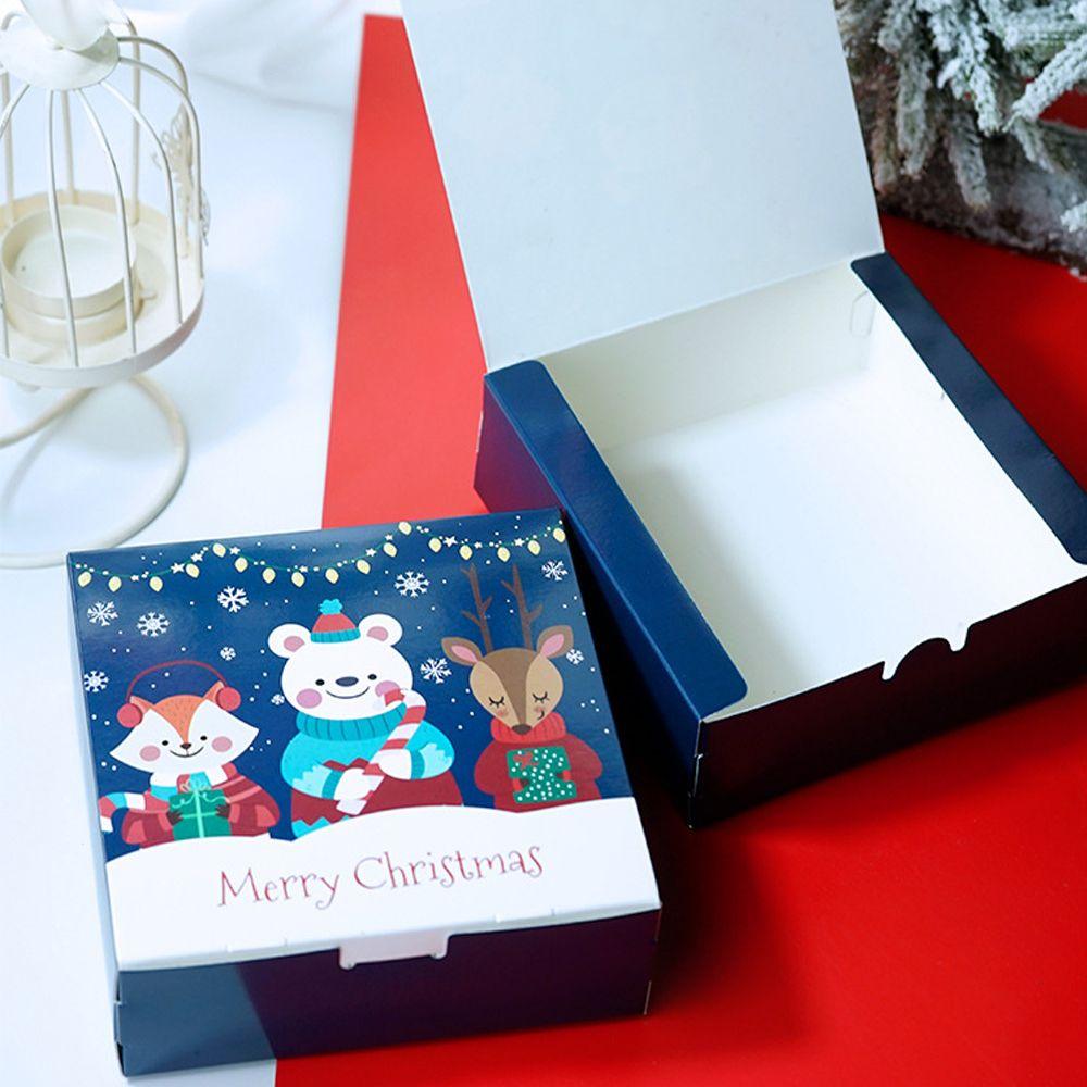 Deer Snowman Printed Santa Claus Christmas Gift Boxes Merry Christmas Favours Sweet Biscuit Candy